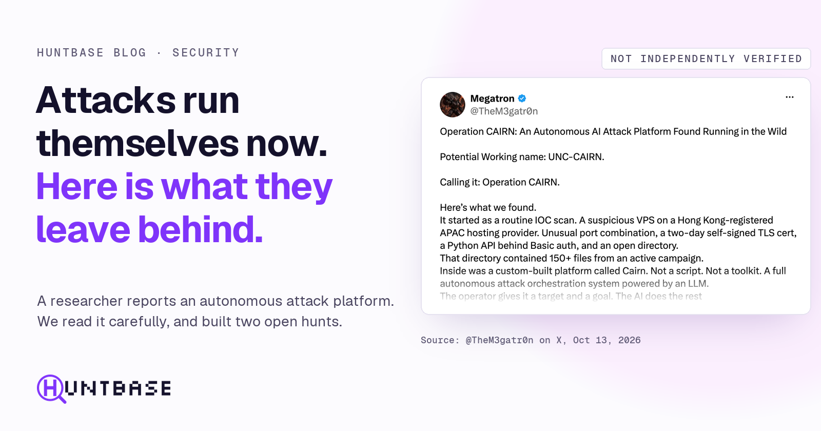 Attacks run themselves now. Here is what they leave behind.